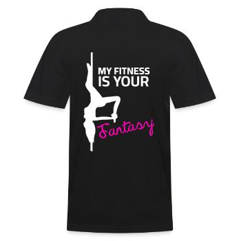 Dictons de pole dance - My Fitness is your Fantasy - Polo Homme - noir - Dos - Kai (181cm)