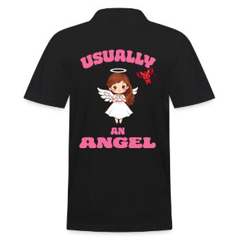 Angel or Devil - Männer Poloshirt - Schwarz - Hinten - Kai (181cm)