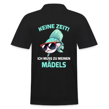 Guppy Fish - No Time I Need To See My Girls - Men's Polo Shirt - black - Back - Kai (181cm)