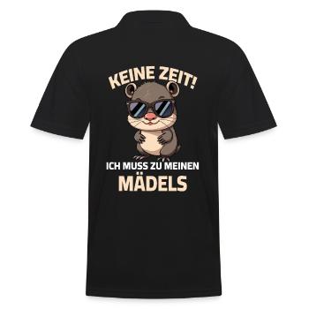 Hamster - Pas le temps, je dois aller voir mes filles - Polo Homme - noir - Dos - Kai (181cm)