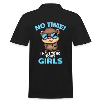 Loutre Pas de temps pas de temps Je dois aller voir mes filles - Polo Homme - noir - Dos - Kai (181cm)