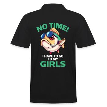Fisch : Pas le temps que j’ai pour aller voir mes filles - Polo Homme - noir - Dos - Kai (181cm)