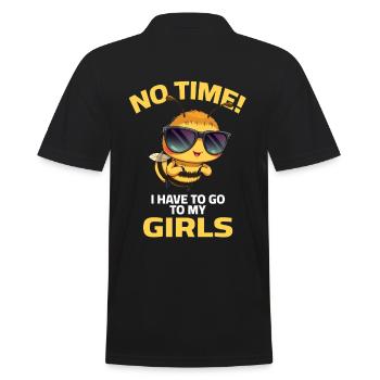 Honig Biene Bienen Lustige Imker Sprüche - No time - Männer Poloshirt - Schwarz - Hinten - Kai (181cm)