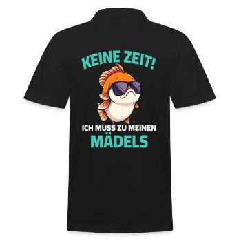 Pas le temps, je dois aller chez mes filles - poisson - Polo Homme - noir - Dos - Kai (181cm)