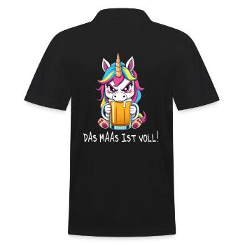 Beer Rainbow Unicorn Meuse Unicorn Evil Beer - Men's Polo Shirt - black - Back - Kai (181cm)