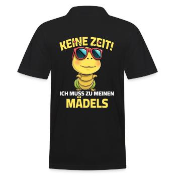 Pas le temps que j’aie le temps d’aller voir la chenille de mes filles - Polo Homme - noir - Dos - Kai (181cm)