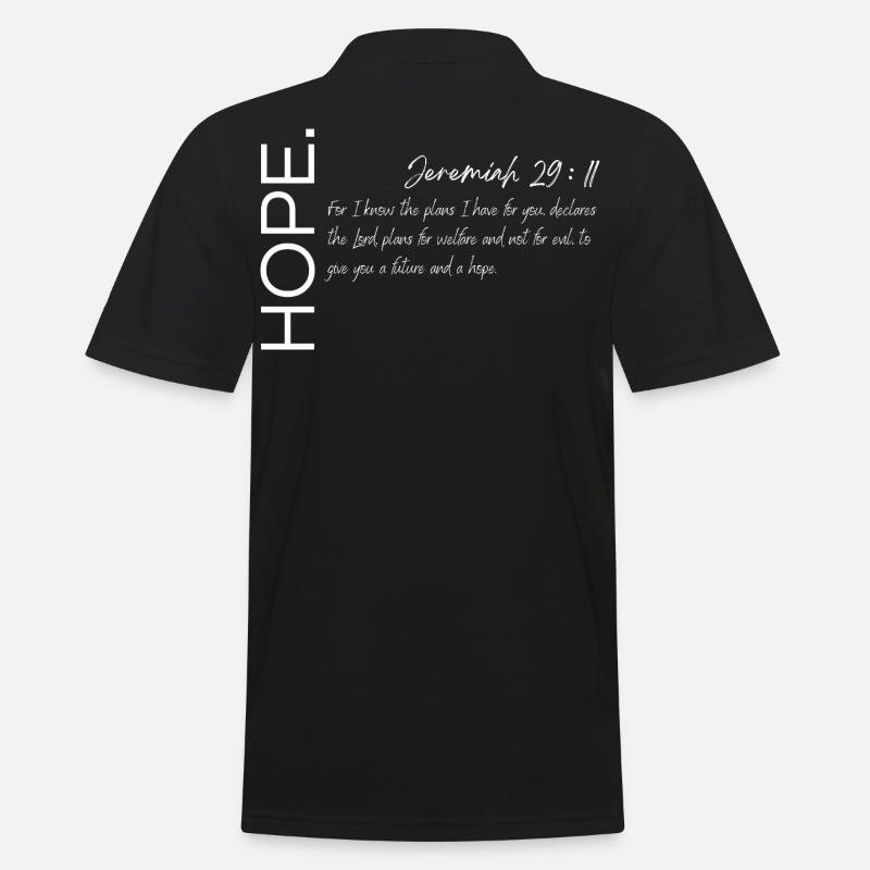 L’espoir - Jérémie 29:11 Conception chrétienne - Polo Homme - noir