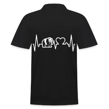 Panda Heartbeat - Men's Polo Shirt - black - Back - Kai (181cm)