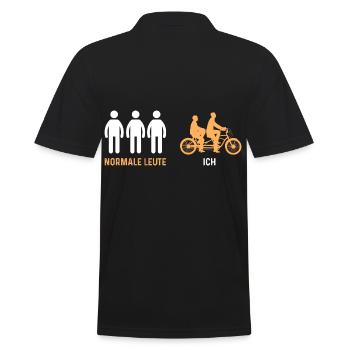 Fahrrad Radfahrer Tandem - Männer Poloshirt - Schwarz - Hinten - Kai (181cm)