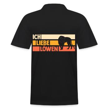 Löwe Löwen - Männer Poloshirt - Schwarz - Hinten - Kai (181cm)