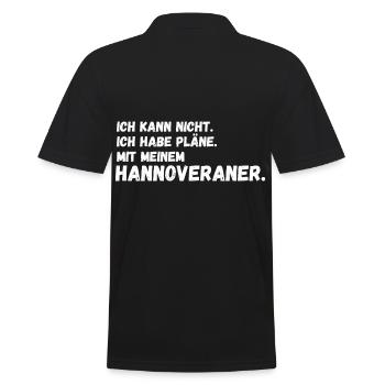 Pferd Reitsport Reiten Pferdesport Hannoveraner - Männer Poloshirt - Schwarz - Hinten - Kai (181cm)