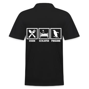 Pinguin - Männer Poloshirt - Schwarz - Hinten - Kai (181cm)