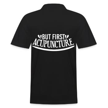 But First Acupuncture - Men's Polo Shirt - black - Back - Kai (181cm)