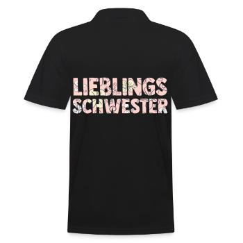Geschwister Familie Schwestern Schwester - Männer Poloshirt - Schwarz - Hinten - Kai (181cm)