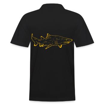 Bullenhai Hai T-Shirt - Männer Poloshirt - Schwarz - Hinten - Kai (181cm)