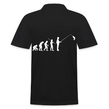 Evolution Angeln Fischer Fischen Angel Angler - Männer Poloshirt - Schwarz - Hinten - Kai (181cm)