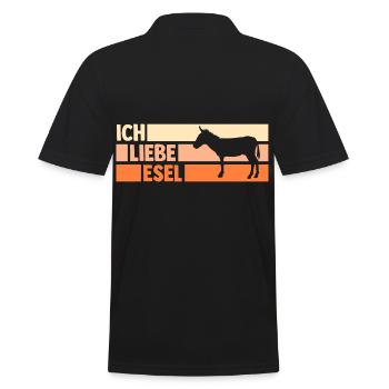 Esel - Männer Poloshirt - Schwarz - Hinten - Kai (181cm)