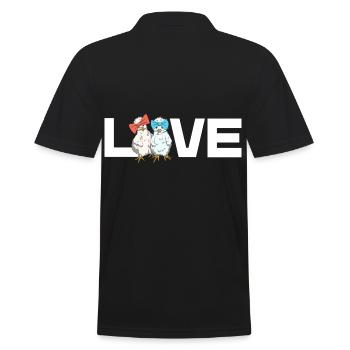 LOVE Chicken Silk Chickens Chick Silk Chicken Design - Men's Polo Shirt - black - Back - Kai (181cm)