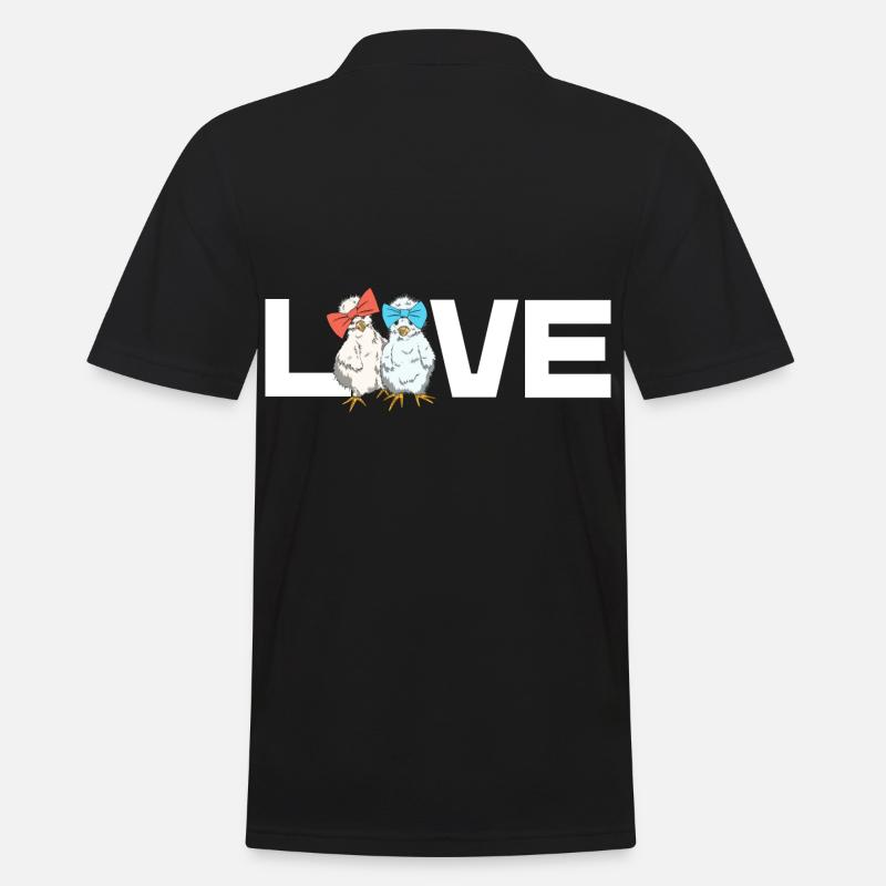 ELSKER kylling silke kyllinger chick silke kylling design - Herre poloshirt - sort