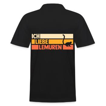 Lemur - Männer Poloshirt - Schwarz - Hinten - Kai (181cm)