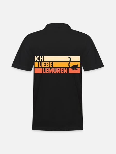 Lemur - Männer Poloshirt - Schwarz