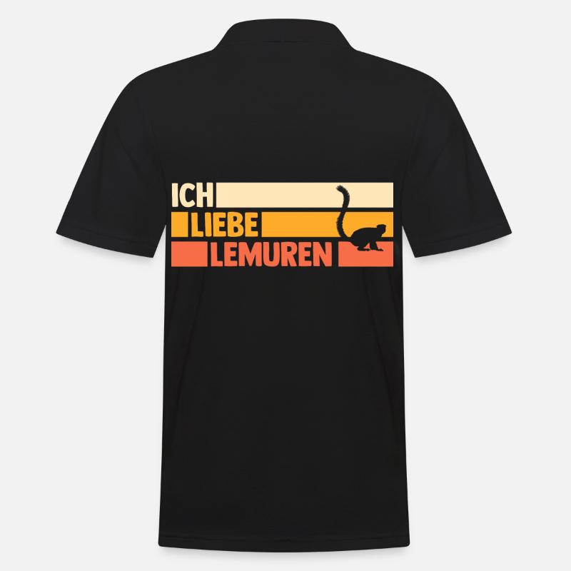 Lemur - Männer Poloshirt - Schwarz