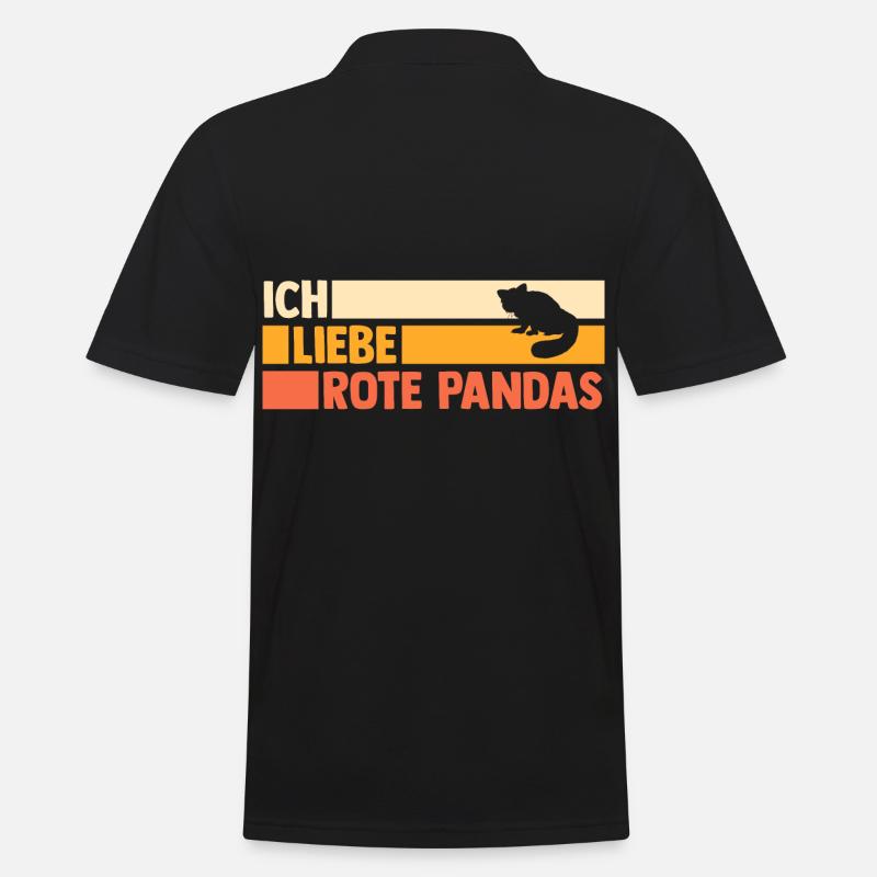 Roter Panda - Männer Poloshirt - Schwarz