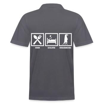 Erdmännchen - Männer Poloshirt - Anthrazit - Hinten - Nico (186cm)
