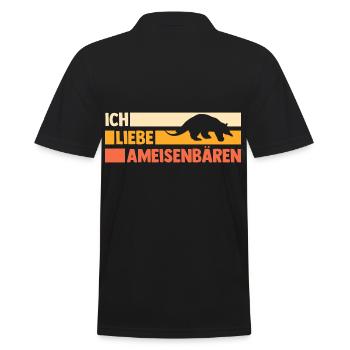 Ameisenbär - Männer Poloshirt - Schwarz - Hinten - Kai (181cm)