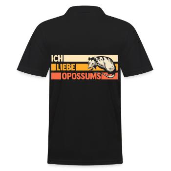 Opossum - Männer Poloshirt - Schwarz - Hinten - Kai (181cm)