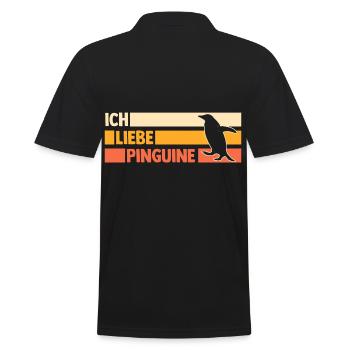 Pinguin - Männer Poloshirt - Schwarz - Hinten - Kai (181cm)