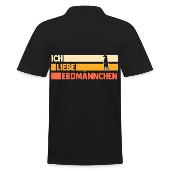 Erdmännchen - Männer Poloshirt - Schwarz - Hinten - Kai (181cm)