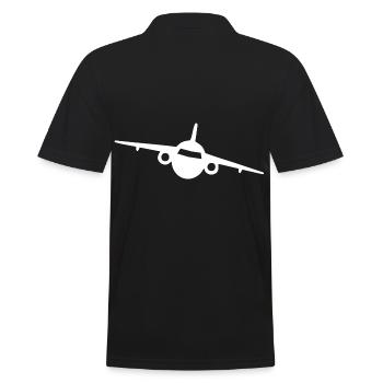 Flugzeug - Männer Poloshirt - Schwarz - Hinten - Kai (181cm)