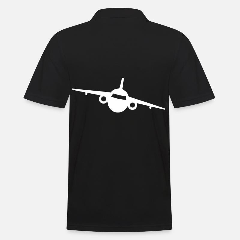 Flugzeug - Männer Poloshirt - Schwarz