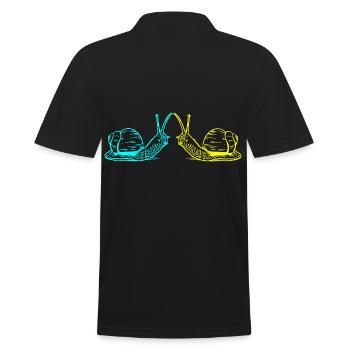 Snails Snail Shell Snail 80s 90s - Men's Polo Shirt - black - Back - Kai (181cm)