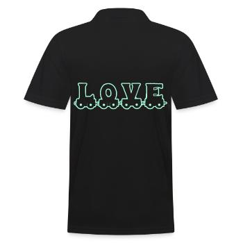 Liebe Zug Eisenbahn - Männer Poloshirt - Schwarz - Hinten - Kai (181cm)