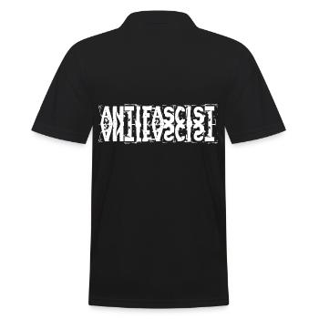 anti faschist antifaschist freiheitskämpfer - Männer Poloshirt - Schwarz - Hinten - Kai (181cm)