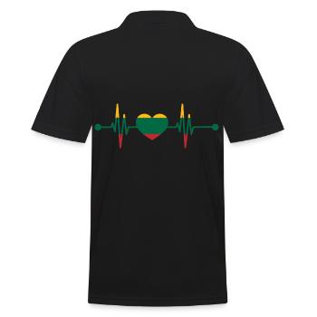 Herzschlag Litauer Litauen - Männer Poloshirt - Schwarz - Hinten - Kai (181cm)