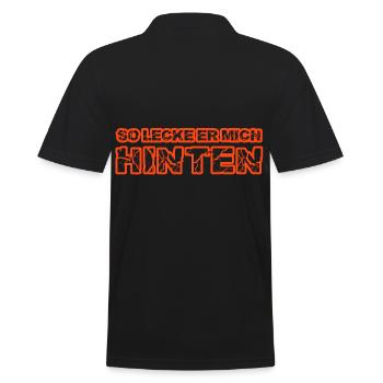 Leck mich SO LECKE MICH HINTEN - Männer Poloshirt - Schwarz - Hinten - Kai (181cm)