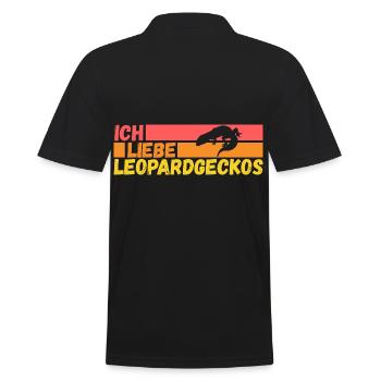 Eidechse Terrarium Reptilien Leopardgecko - Männer Poloshirt - Schwarz - Hinten - Kai (181cm)