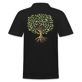 Baum - Männer Poloshirt - Schwarz - Hinten - Kai (181cm)