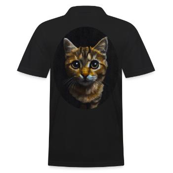 chaton chat mignon mignon - Polo Homme - noir - Dos - Kai (181cm)