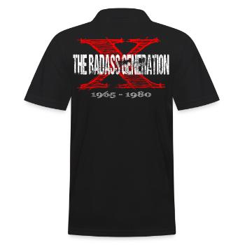Generation X 1965 1980 Retro - Männer Poloshirt - Schwarz - Hinten - Kai (181cm)