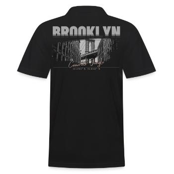 Brooklyn Concrete Jungle Streetwear - Männer Poloshirt - Schwarz - Hinten - Kai (181cm)