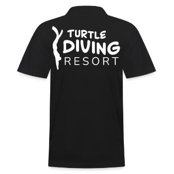 Turtle Diving Resort Logo - Men's Polo Shirt - black - Back - Kai (181cm)