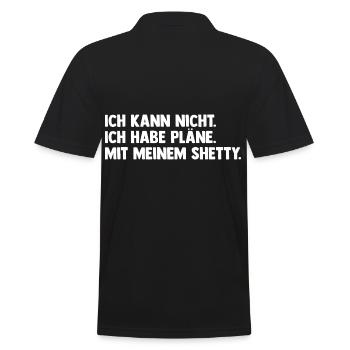 Pferd Reitsport Reiten Pferdesport Shetty - Männer Poloshirt - Schwarz - Hinten - Kai (181cm)