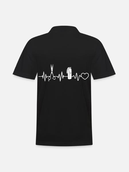 Barbier palpitant coiffeur coupe-cheveux - Polo Homme - noir