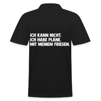 Pferd Reitsport Reiten Pferdesport Friese - Männer Poloshirt - Schwarz - Hinten - Kai (181cm)