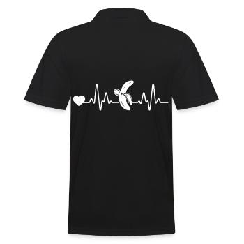 Herzschlag Puls Banane - Männer Poloshirt - Schwarz - Hinten - Kai (181cm)