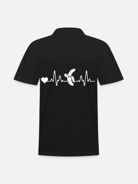 Herzschlag Puls Banane - Männer Poloshirt - Schwarz